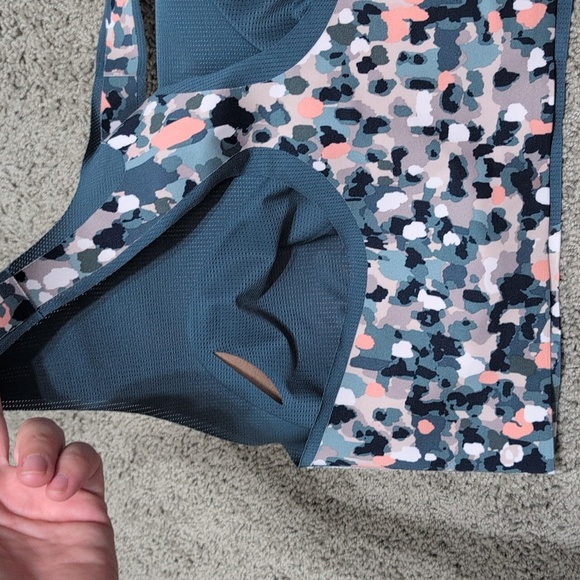 Soma Bliss Breathe Racerback Sport Bra Dark Teal Light Pink And Gray Size XXL - Picture 6 of 7